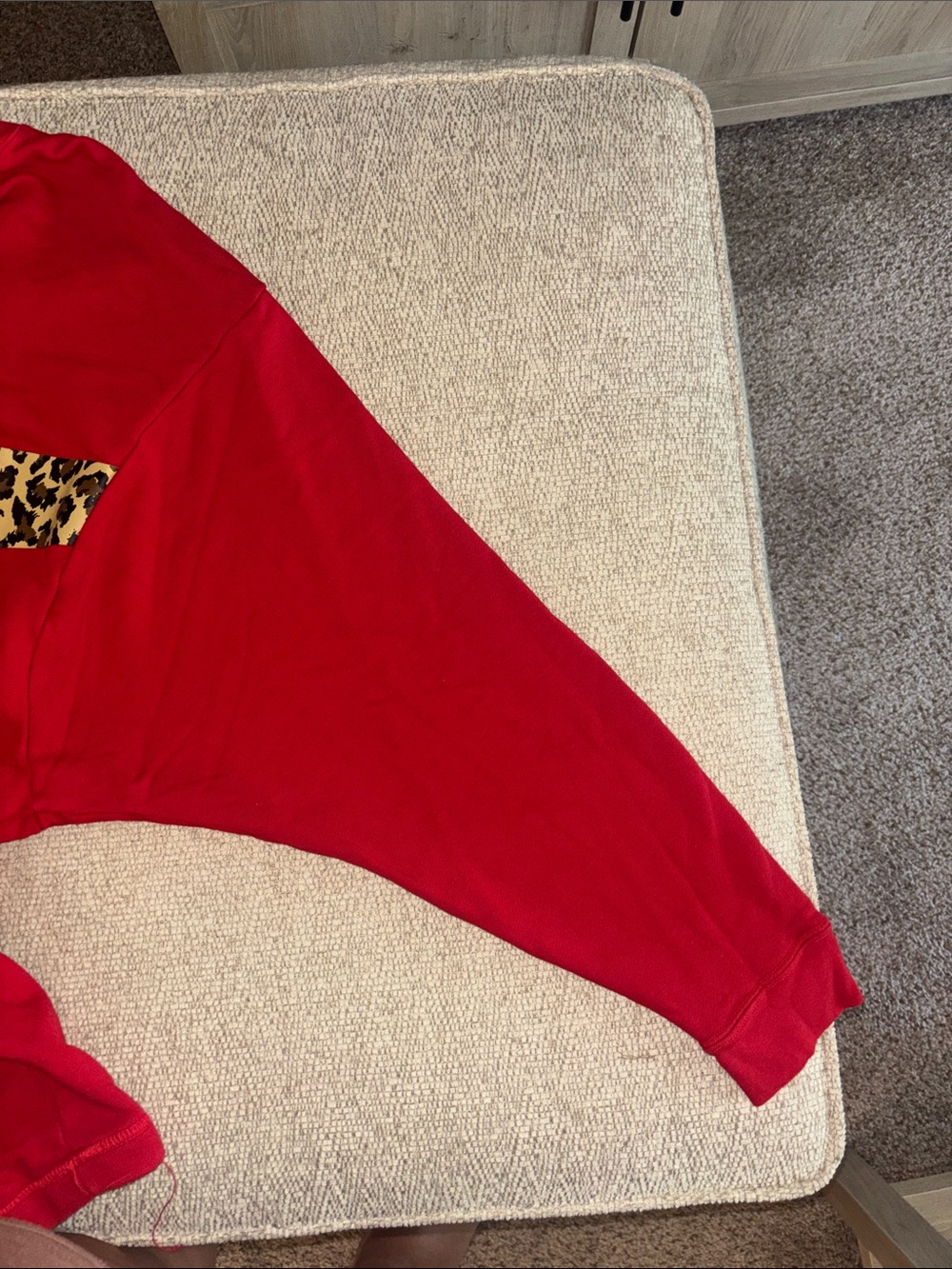 Nike Red Crewneck with Leopard-Print Swoosh - Picture 4 of 4